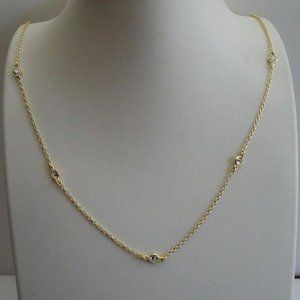 18k Gold Over Sterling Silver 2.5ct Diamond 18" Necklace